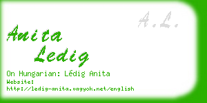 anita ledig business card