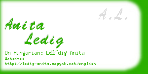 anita ledig business card